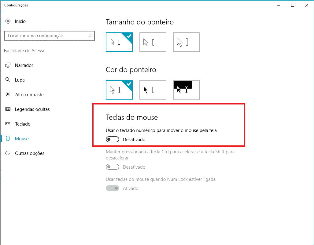 Como mover o cursor do mouse com o teclado no Windows 3