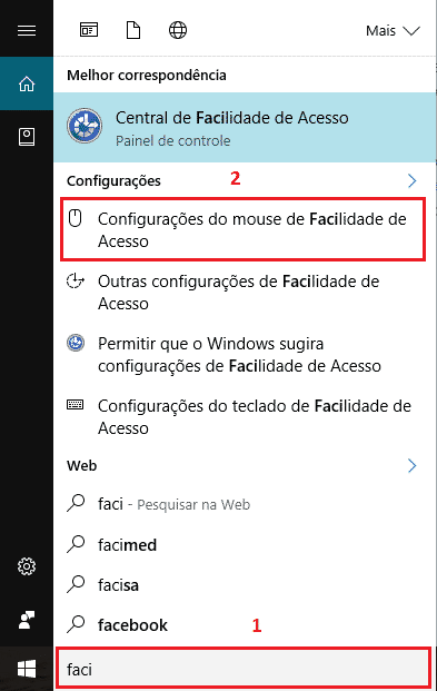 Como mover o cursor do mouse com o teclado no Windows 2