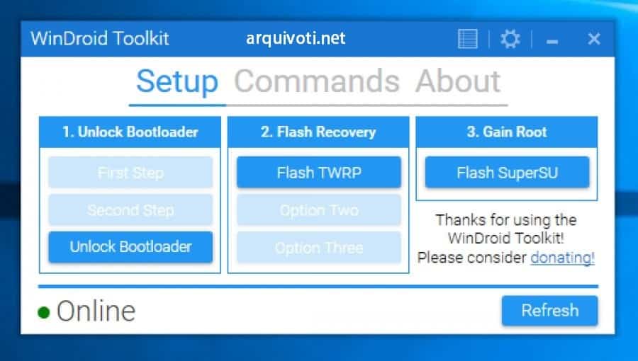 Download WinDroid Toolkit para desbloquear, Root e Flash Recovery 1