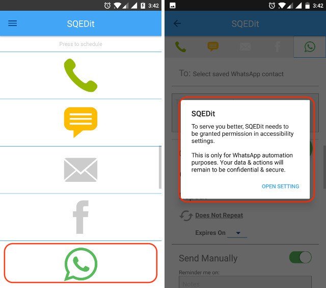 Como agendar e enviar mensagens do WhatsApp no ​​Android 5