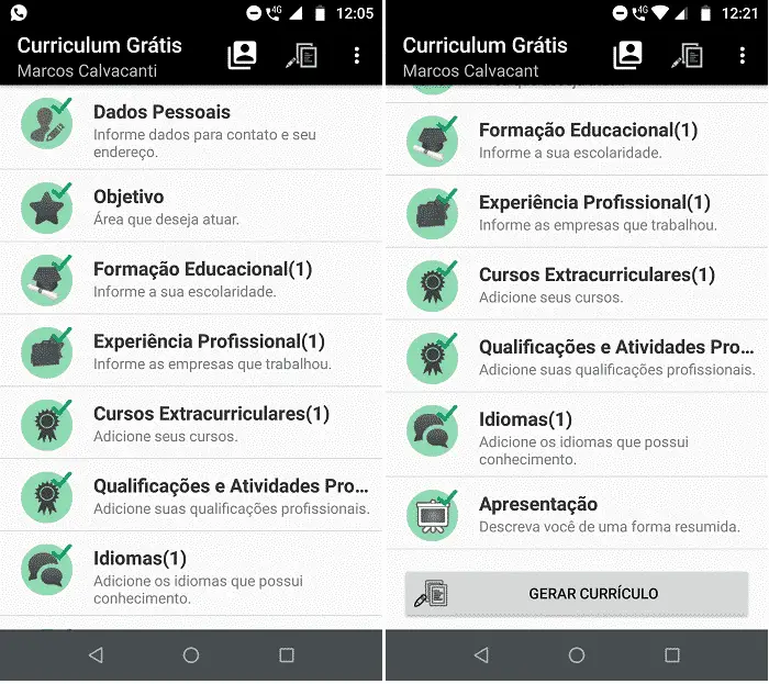 Como fazer currículo no celular android 3