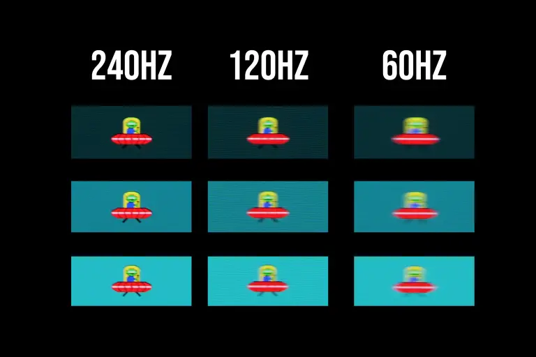 Comparação de efeito Ghosting em frequências diferentes.